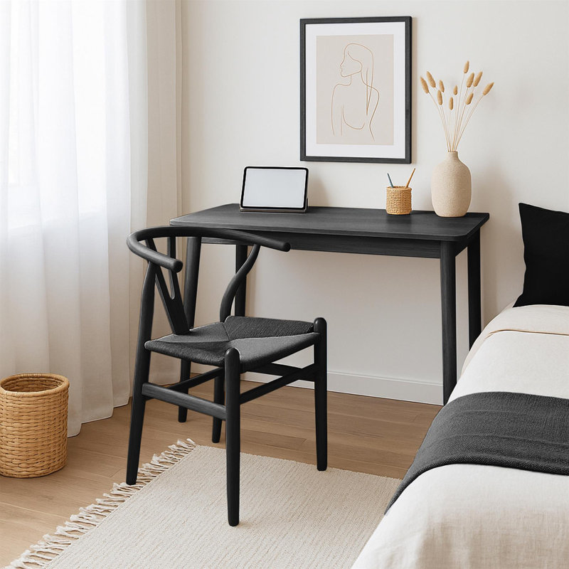Nicholas Winter Scandi Danish Style Solid Wood Dining Chairs, Black, 1