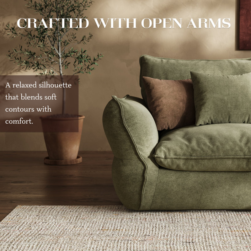 Boneless 81'' Oversized Down Blend Sofa, Cushions Filled with a Feather Blend , Modern Comfort Sofa for Living Room