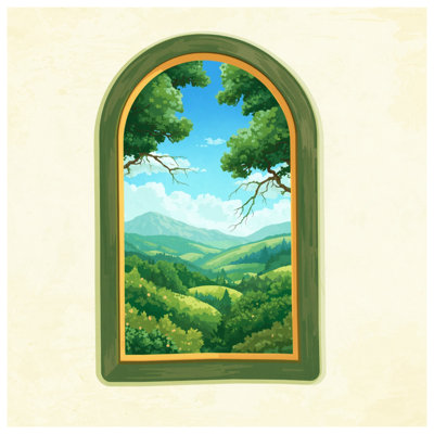 Édredon pour fenêtre Mountainous Landscape