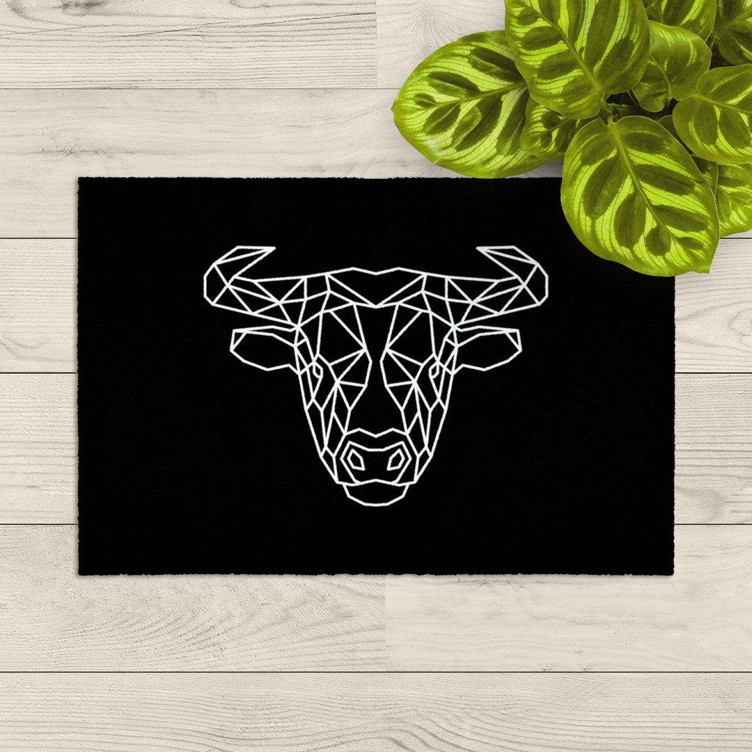 Fußmatte Modern Printed – Waschbare Türmatte bedruckt Stier 50 x 75 cm