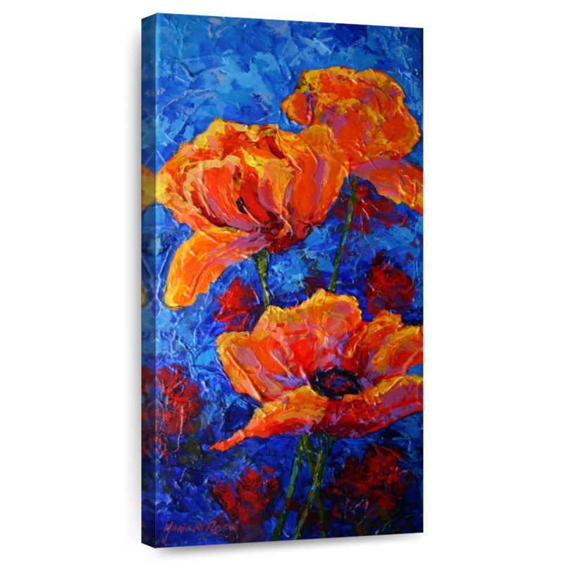 Coquelicots orange I, H 24 po x l 12 po