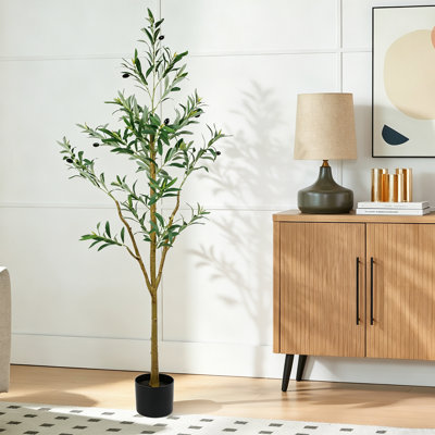 Artificial Olive Tree In Plastic Pot Faux Olive Plant For Home Decoration
