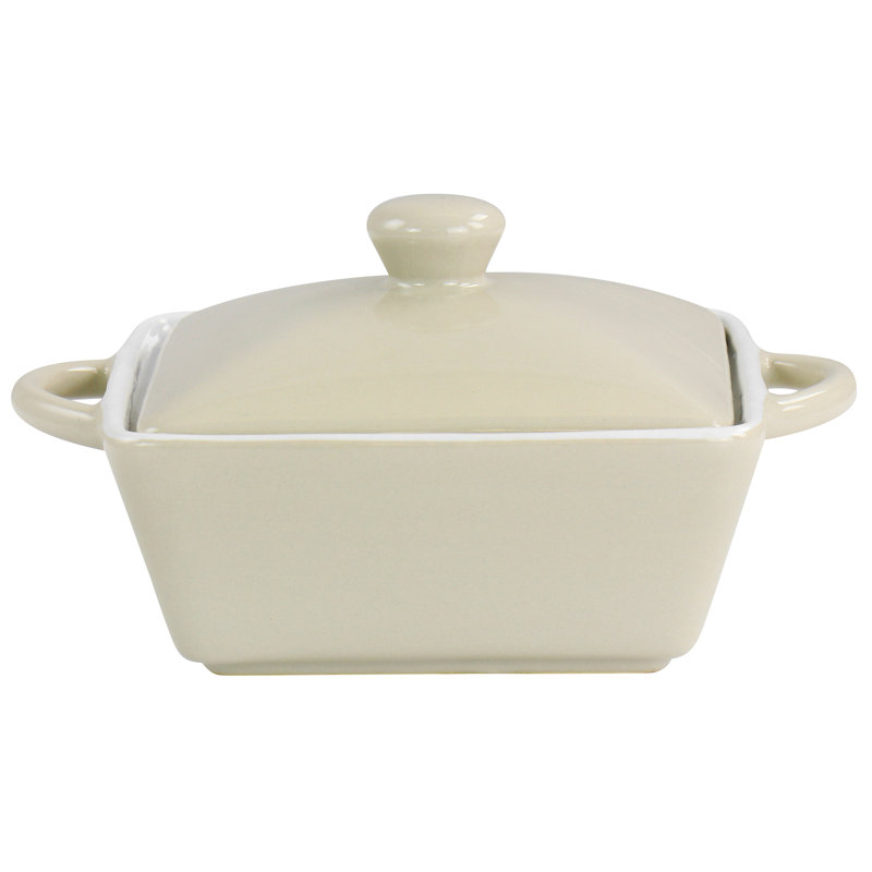 Mini casserole en grès avec couvercle Martha Stewart, Beige