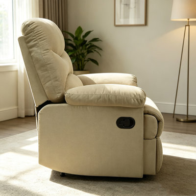 Fauteuil lounge électrique en microfibre beige