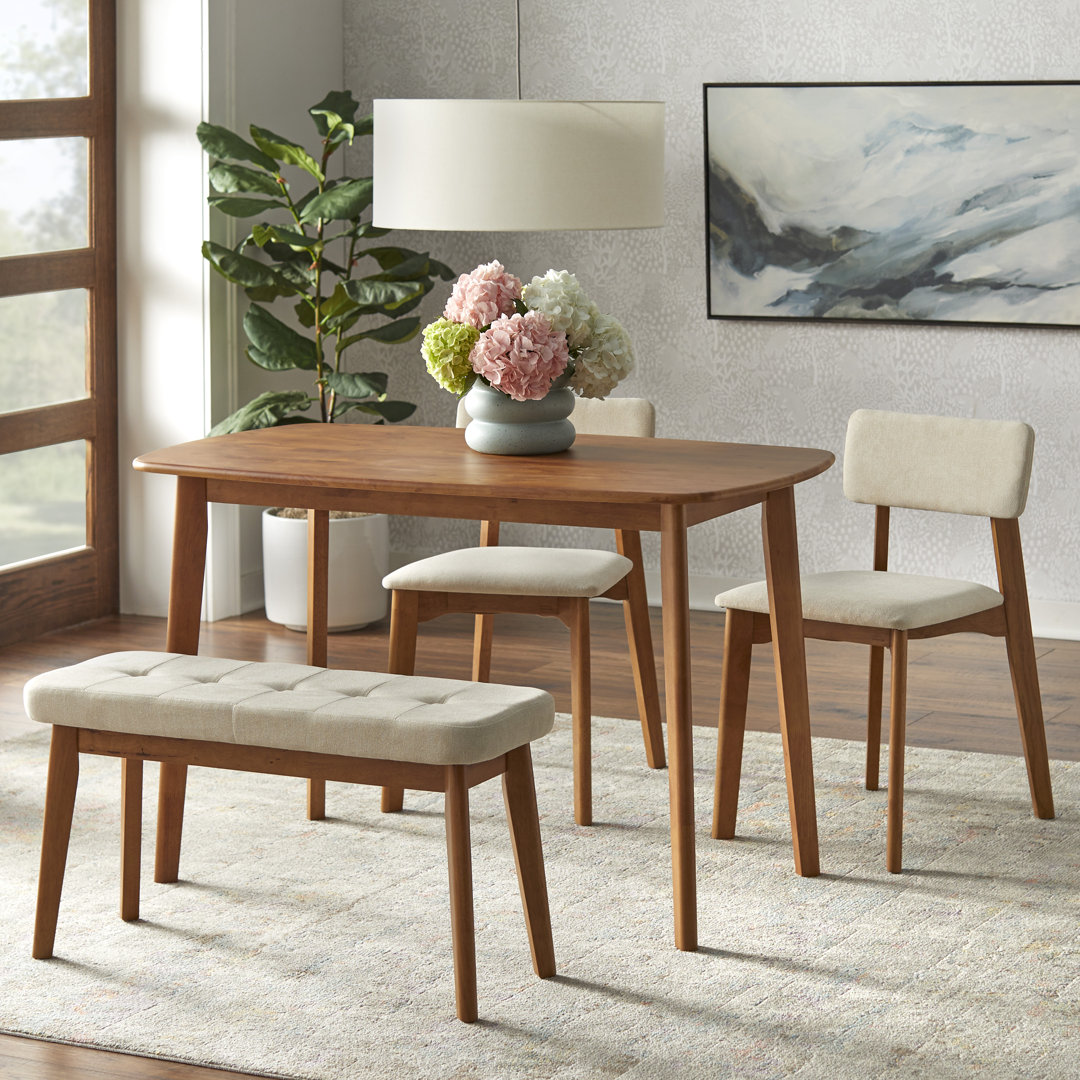 Boston 4 - Piece Solid Wood Dining Set Mercury Row®