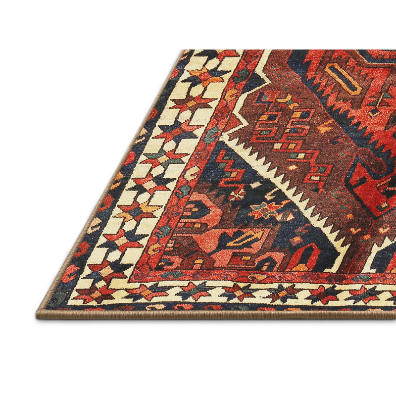Tapis orange Southwestern, Rectangle 7 pi x 10 pi