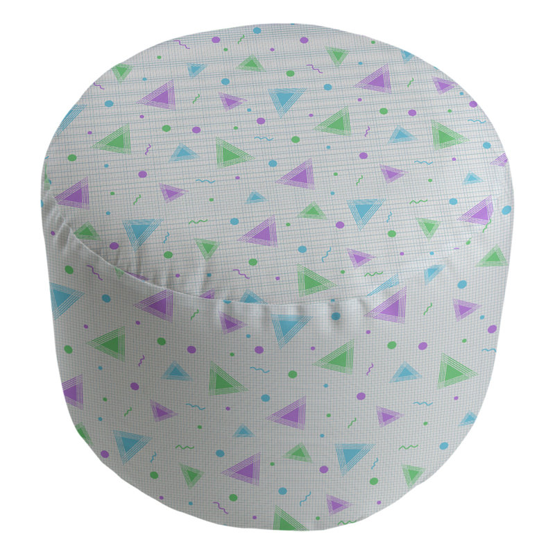 Repose-pieds à cubes rétro 90s Leffel, Bleu, mauve et vert