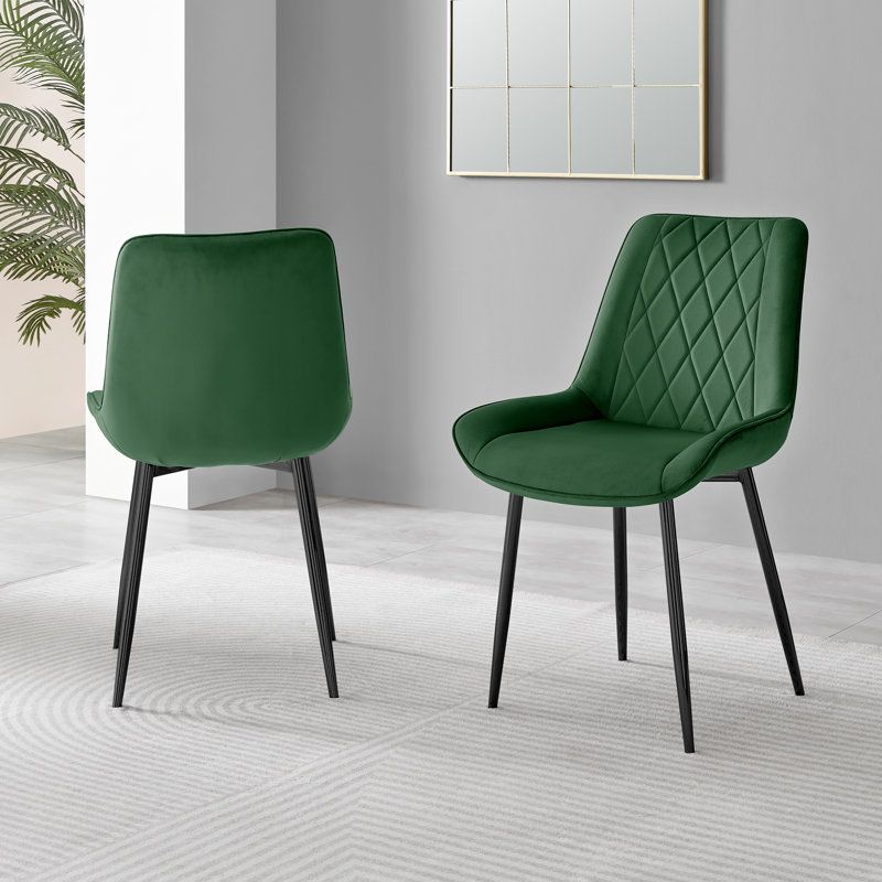 Chaises de salle à manger Simsbury, Vert, Noir