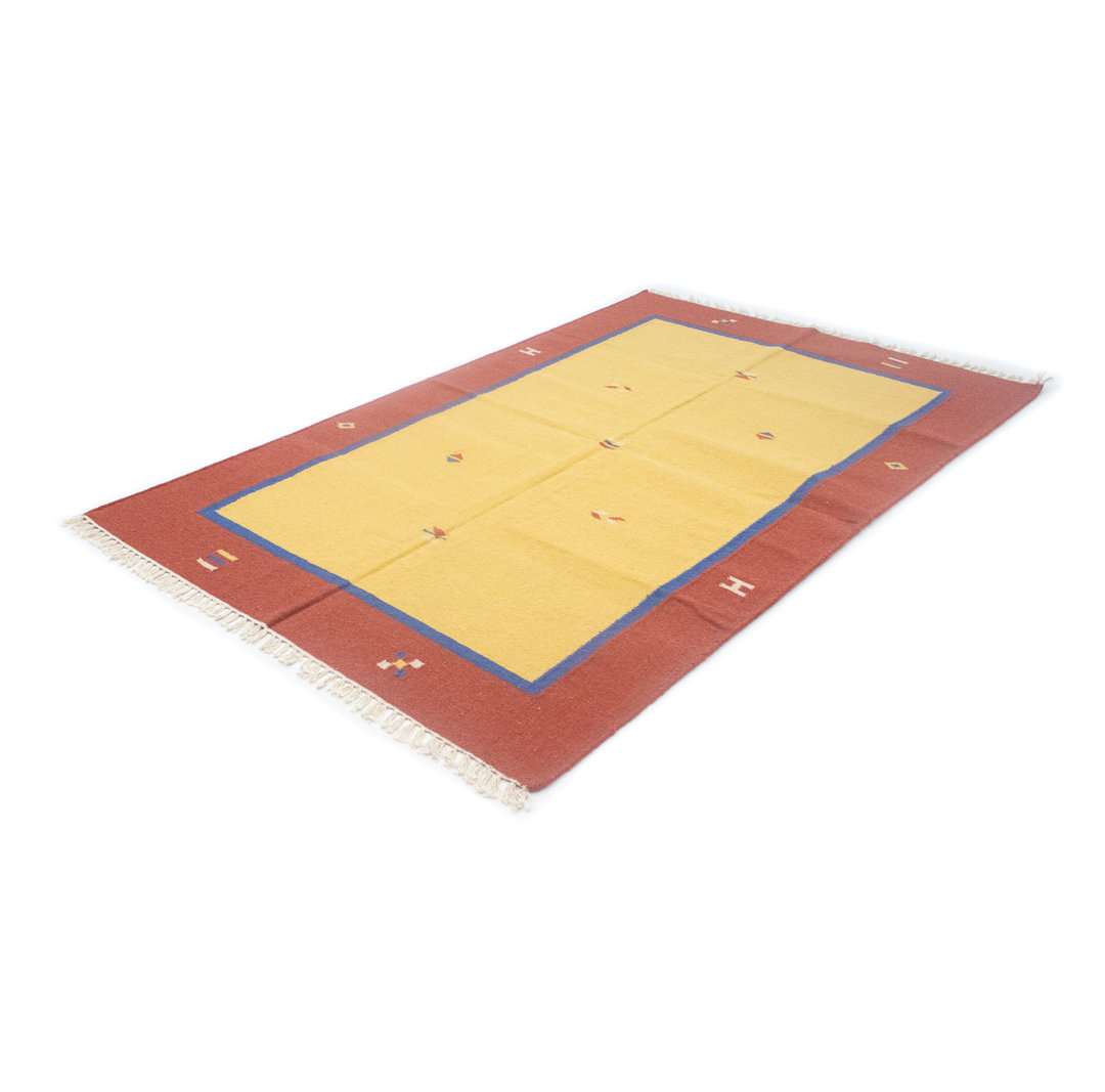 Handmade Kilim Wool Yellow Indoor/Outdoor Rug