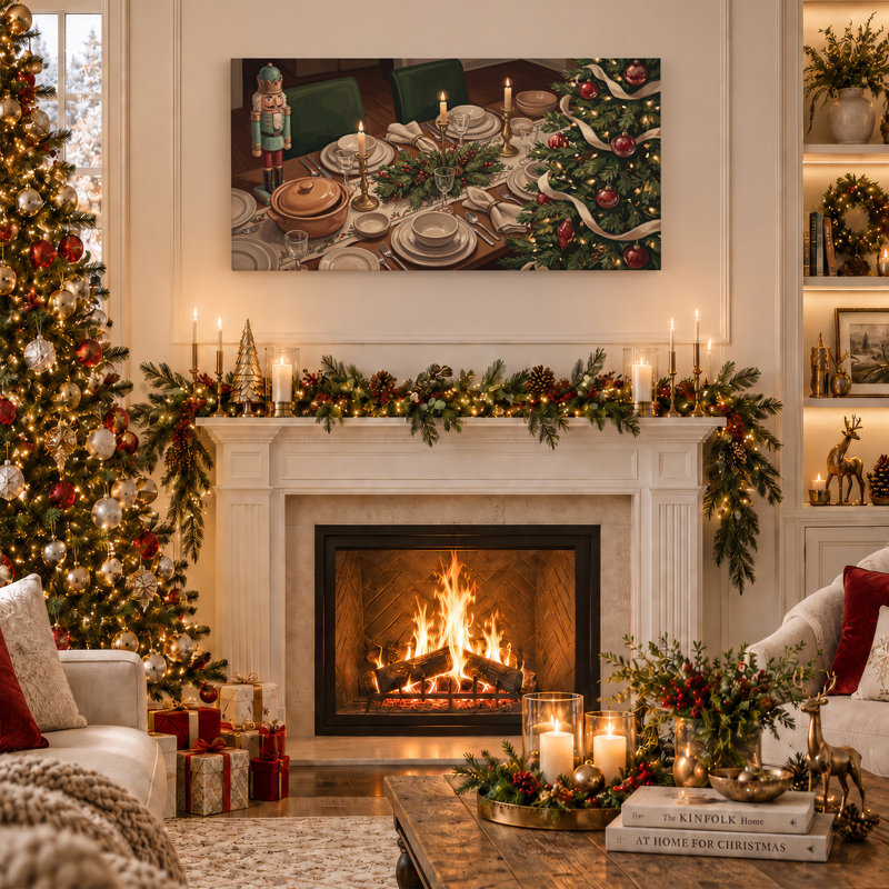 Art mural sur toile de Noël casse-noisette, 40"W x 20"H