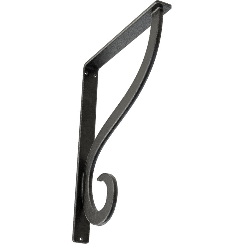 Support simple en fer forgé Ashford, Étain antique, H 12 po x l 1,5 po x P 10 po