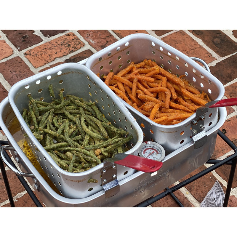 King Kooker 16-Inch Black Aluminum Dual Basket Gas Fryer