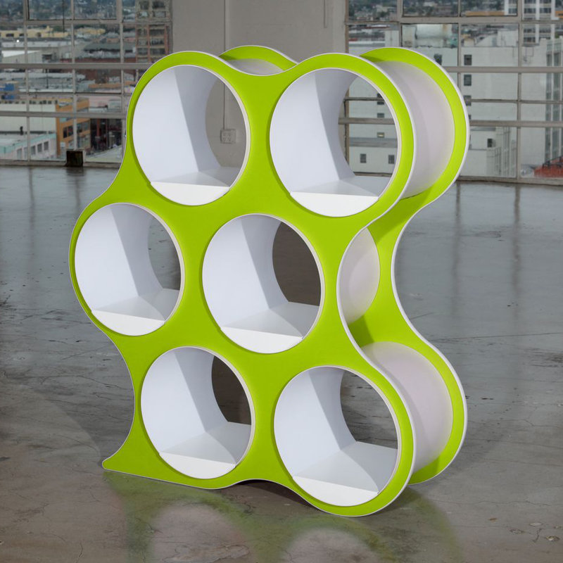 Bibliothèque géométrique BOLLA Pop, 6 tablettes, Vert écaille