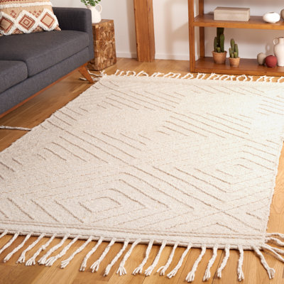 Baughman Handwoven Cotton/Wool Ivory Area Rug