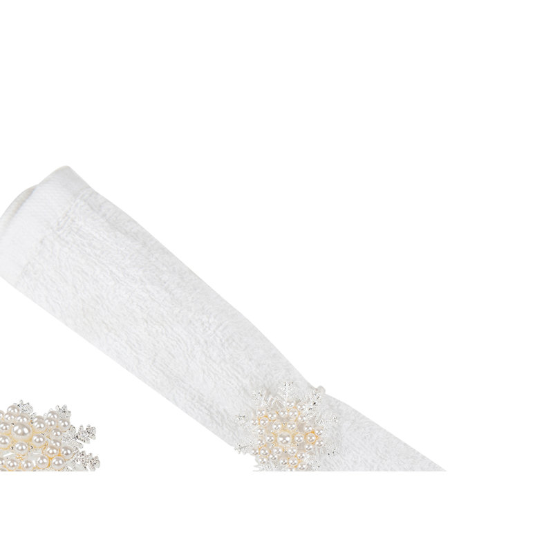Ensemble de 4 serviettes décoratives en forme de flocon de neige Pearl