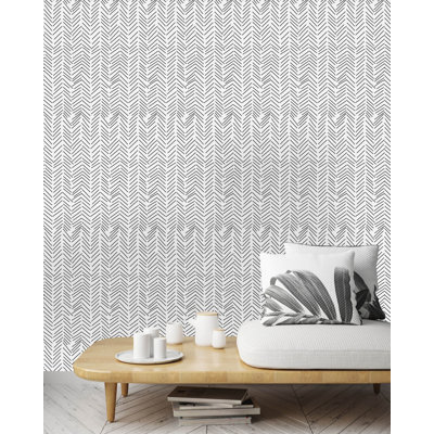 Hiers Sticks Peel and Stick Wallpaper Roll
