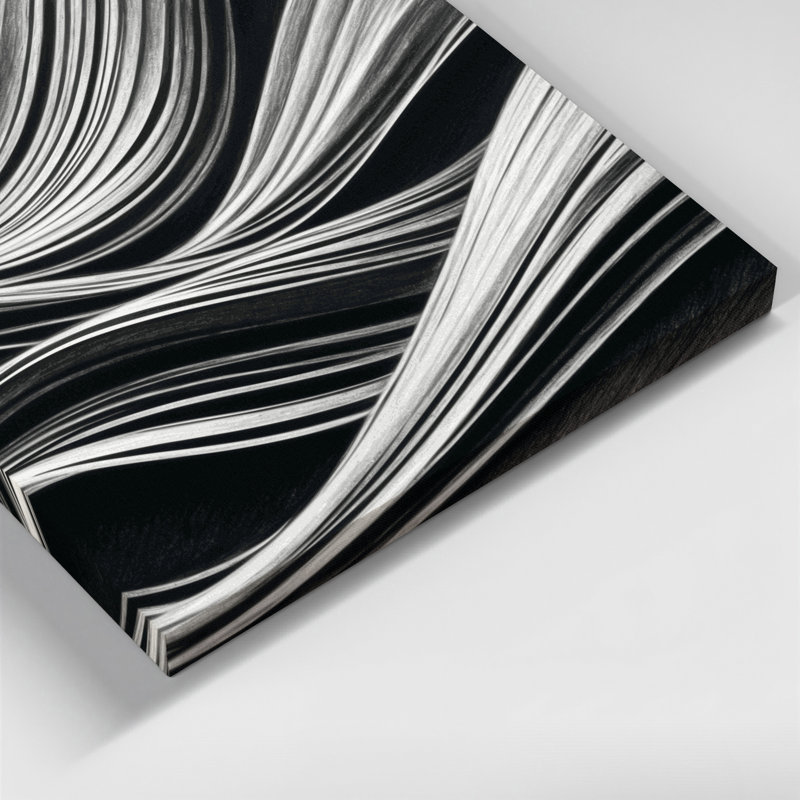Toile horizontale rayée horizontale gris clair graphite, H 16 po x l 20 po