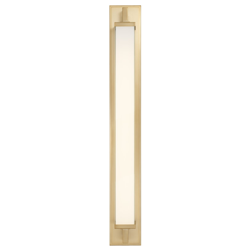 Barre d'éclairage intégrée pour meuble-lavabo à DEL, H 4,5 po x l 22 po x P 4 po, Laiton antique