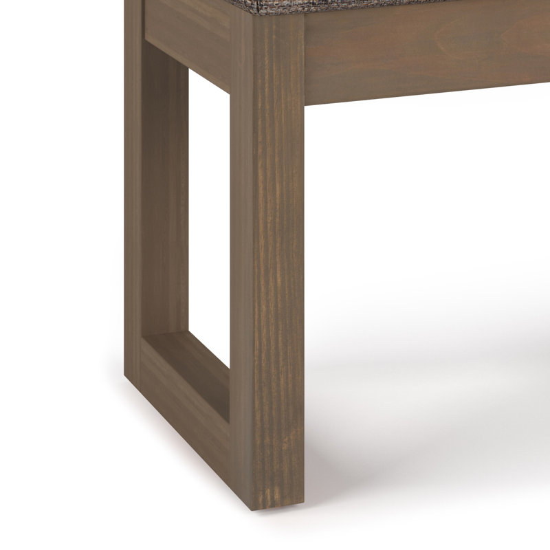 Milltown Mink Brown Tweed Fabric Footstool with Wood Frame