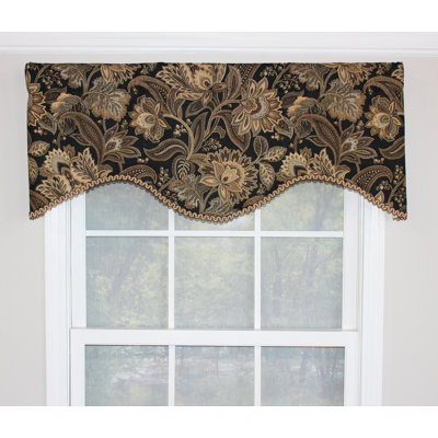 Valdosta Cotton Blend Floral Scalloped Window Valance