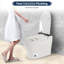 Toilette intelligente avec siège chauffant, chasse d'eau automatique une pièce, sans bidet, capteur de pied bleu nuit, commande à bouton, chasse d'eau caractéristique, couvercle à fermeture en douceur, article de salle de bain blanc