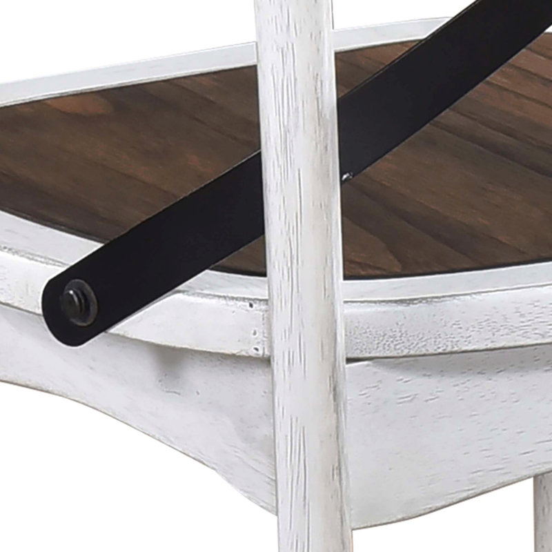 Ensemble de 2 chaises de salle à manger de style rustique moderne avec design rétro en X