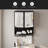 23.62"Modern Arched Glass Double-Door Wardrobe With Shatterproof Non-Glass Mirror-Double-Layer Storage,Open Shelf & Towel Rack For Entryway, Living Room,Bathroom, Dining Room-568534313