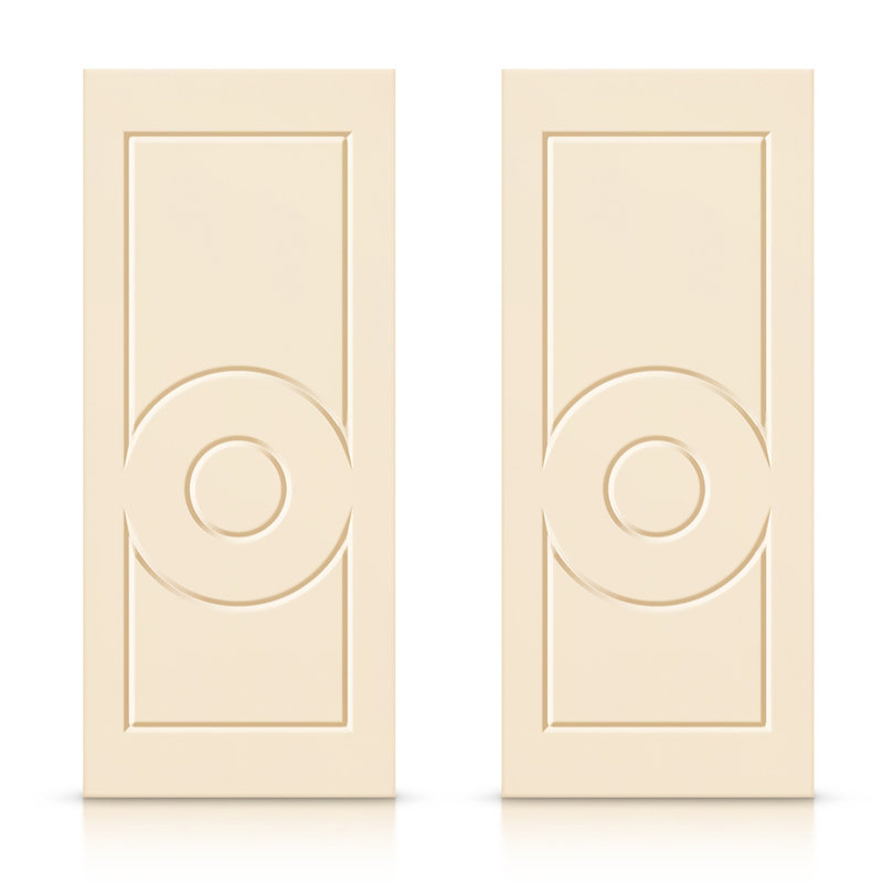 Portes de placard coulissantes à panneaux, Beige, 84 po x 96 po