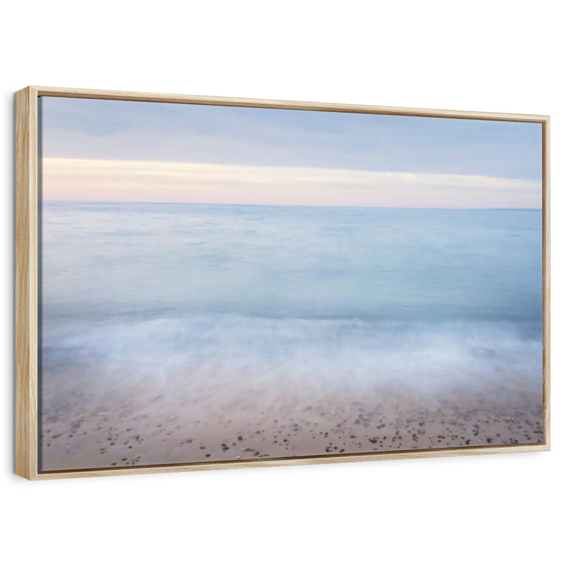 Plage du lac Supérieur II, Cadre flottant en bois naturel, 37 po x 25 po