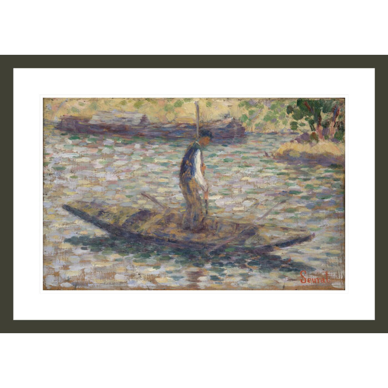 «A Fisherman» par Georges Seurat - Impression Giclée sur cadre, H 21,13 po x l 29,5 po