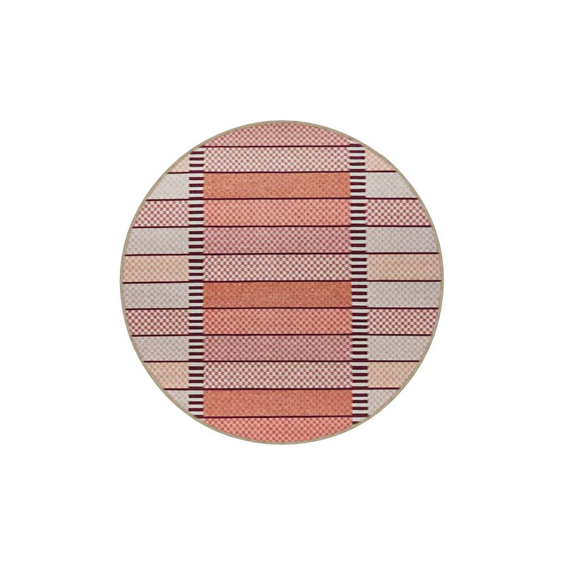 Tapis tissé à motif géométrique lavable, Sous-tapis rectangulaire de 3 pi 3 po x 4 pi 11 po