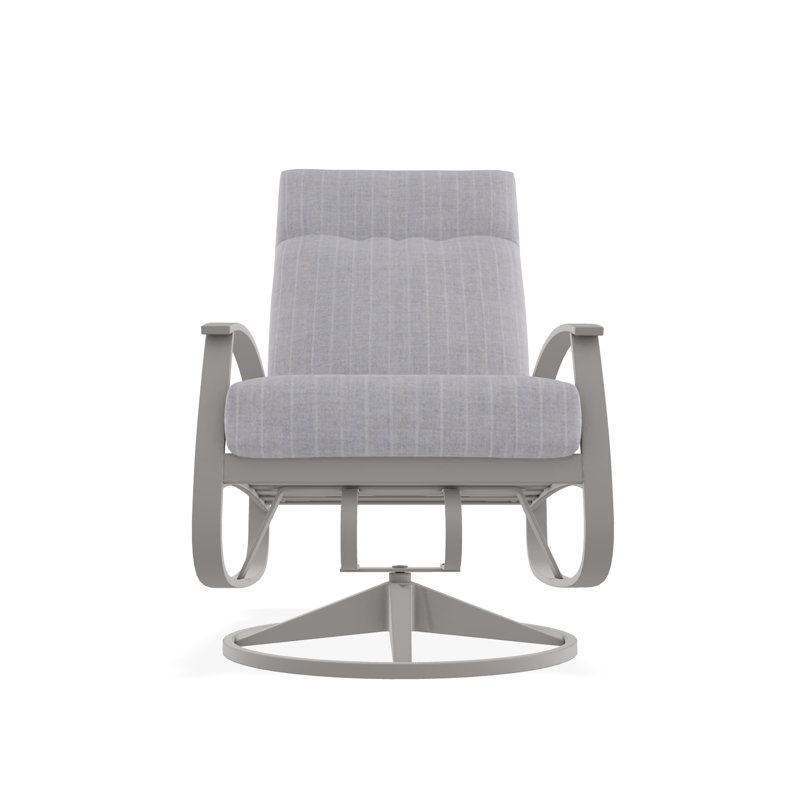 Belle Isle Outdoor Lounge Chair, Warm Gray, Ticking Fog