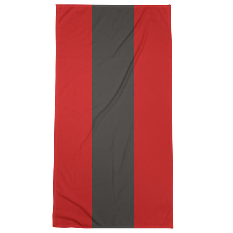 Cotton Blend Bath Towel, Red/Light Gray