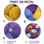 «Vibrant Violets Garden», art mural rond botanique, art mural rond en métal mauve-1027592061