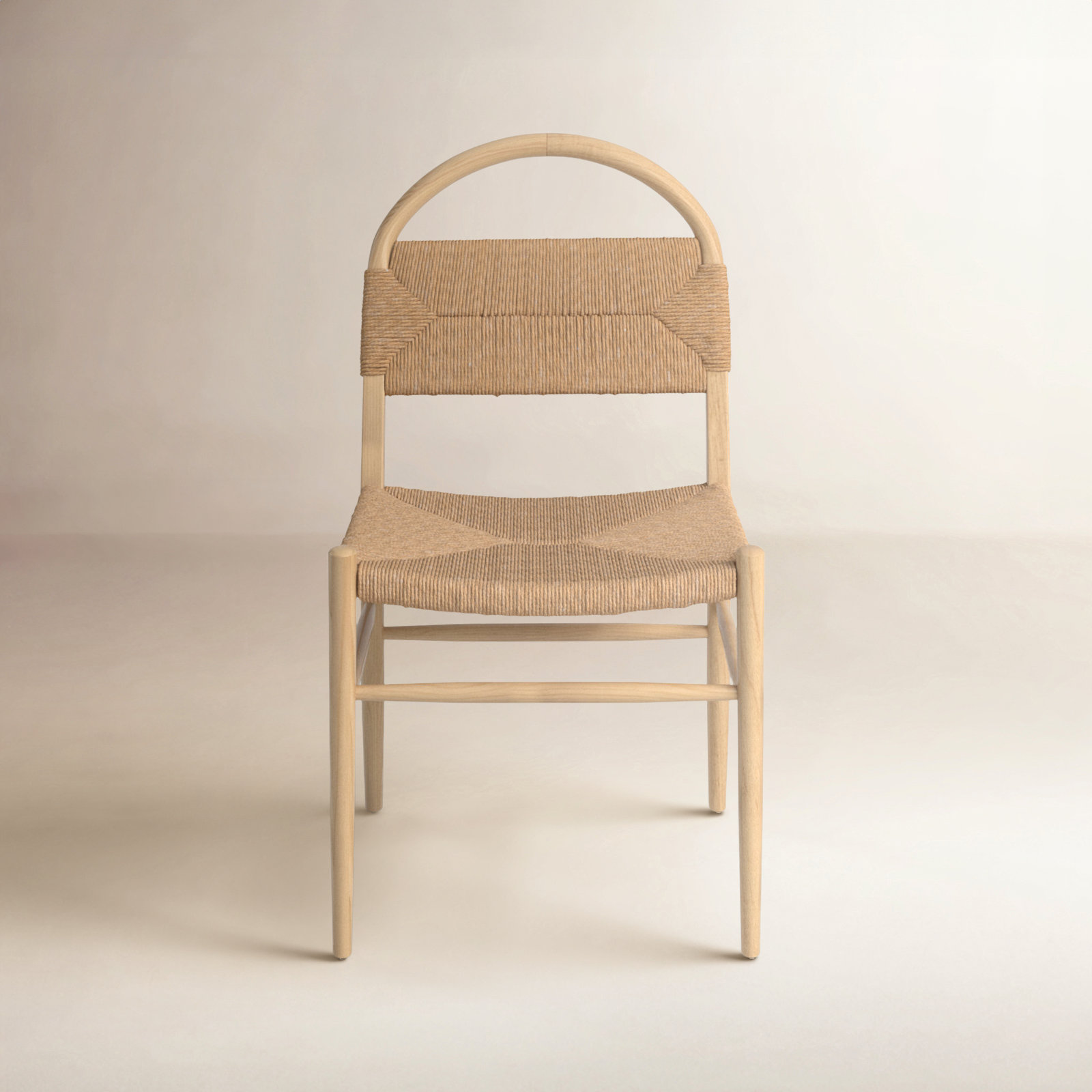 Kashmir Solid Wood Side Chair, Natural	