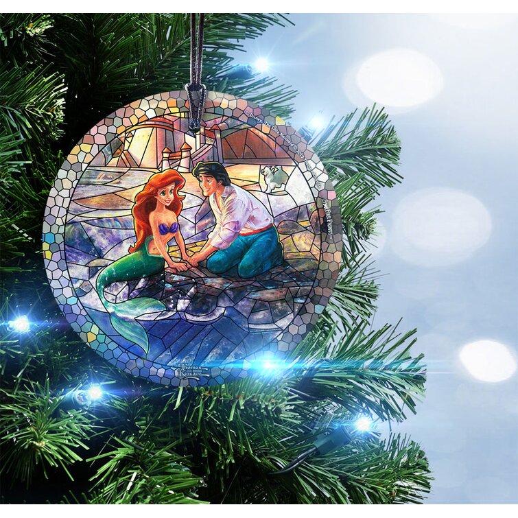 Little Mermaid Stained Glass Effect Thomas Kinkade Ornament 3