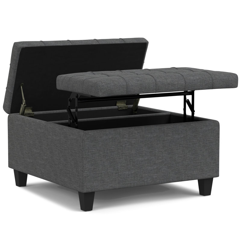 Table basse avec repose-pieds Harrison, H 16,53 po x L 30,03 po x l 29,96 po, Gris