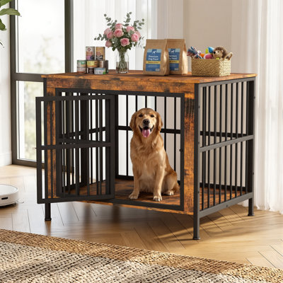 Niche pour chien en bois pour chien avec cage double