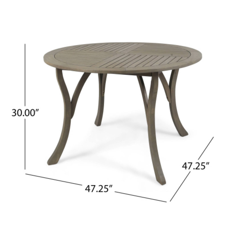Table de salle à manger extérieure 47 po Hermosa, Gris