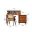 Coiffeuse extensible de 23,62 po en chêne rétro, grande capacité de rangement, avec étagère en verre cannelé, motif ondulé français, multifonctionnelle pour s'habiller de maquillage et pour le bureau personnel