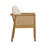 Outdoor Dining Chairs Set of 2, Acacia Wood Patio Armchair with Natural Wickers and Cream Washable Cushion,for Backyard, Poolside, Garden
