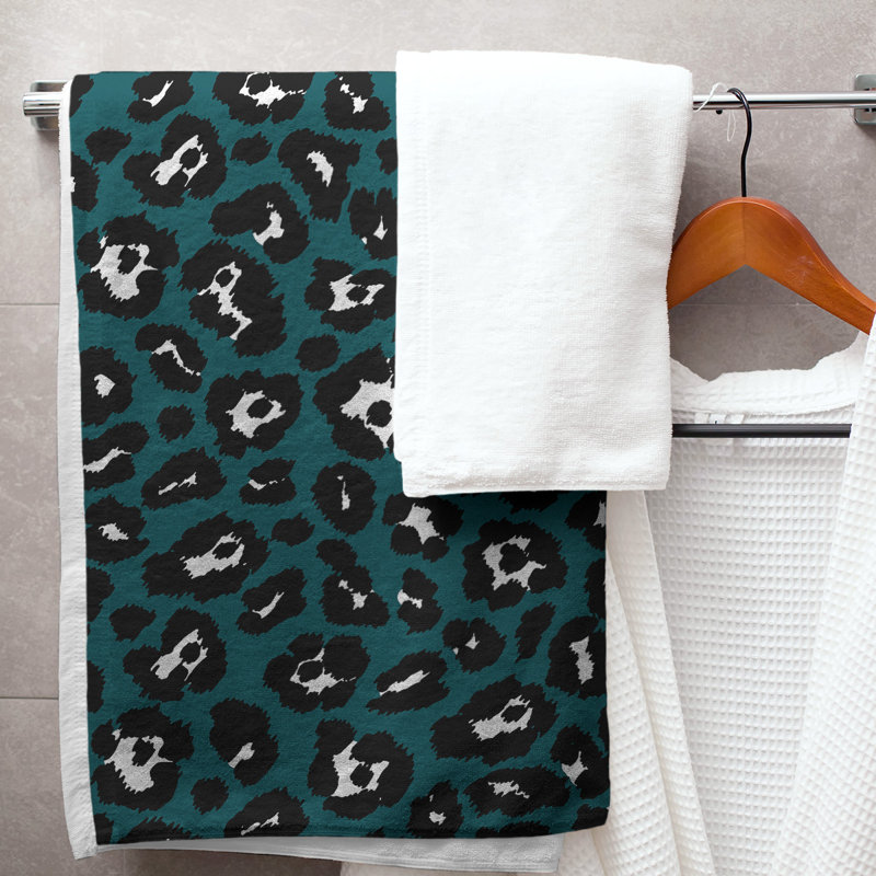 Lucida Bath Towel, Microfiber, Midnight Green/White/Black