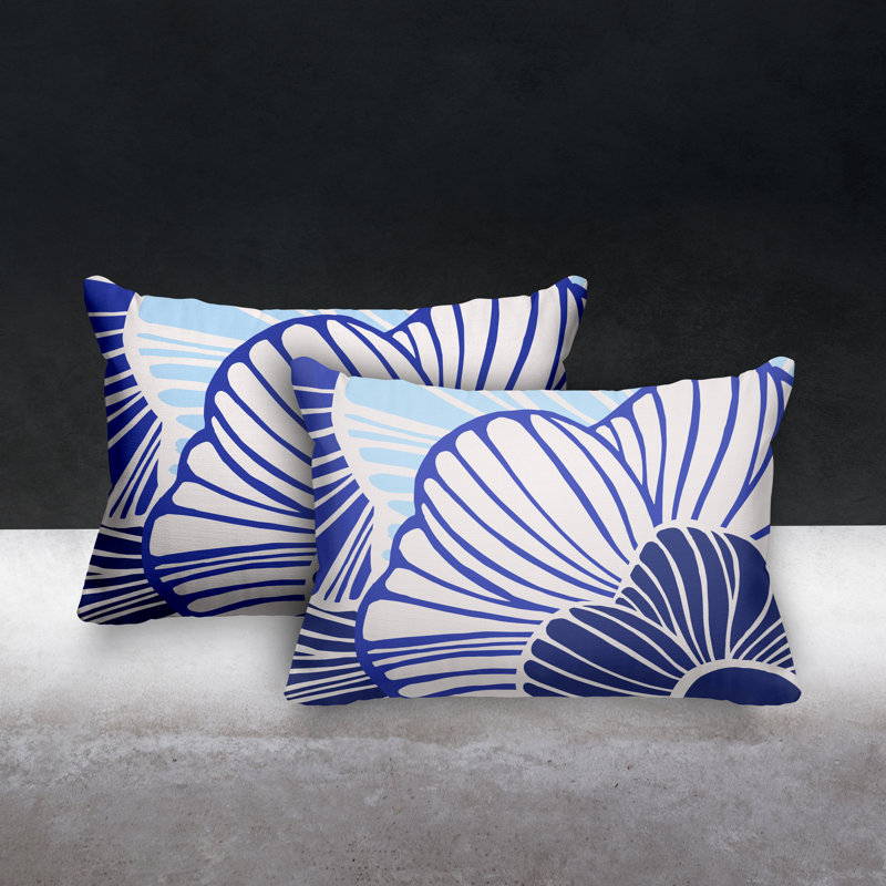 Polyester / Mélange de polyester Housse de coussin rectangulaire intérieure / extérieure lombaire et insert, Bleu marine