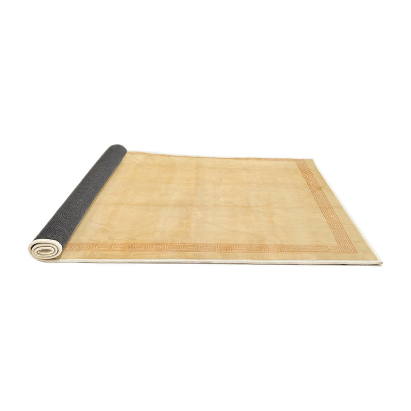 Tapis beige contemporain, Rond 5 pi