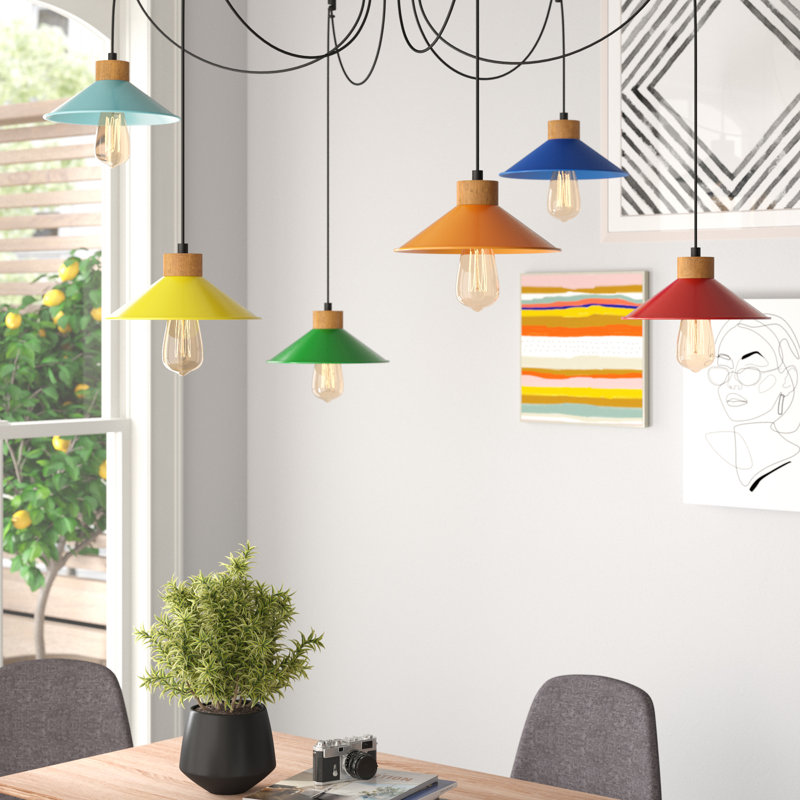 Caban 6 - Light Cone Pendant, Yellow/Green/Blue