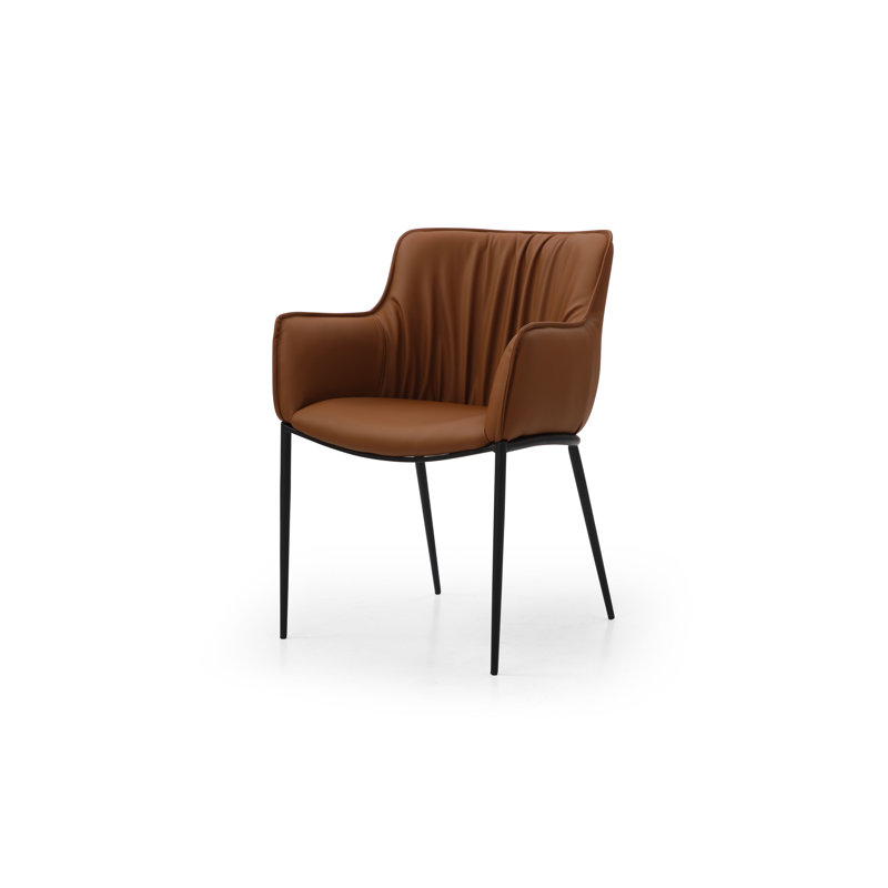 18'' H Faux Leather Upholstered Accent,Armchair, Brown