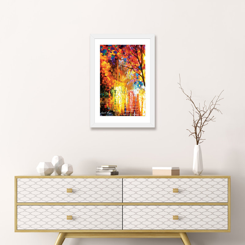 Impression de couleurs par Leonid Afremov - reproduction d'art, H 24 po x l 16 po x P 1 po, Papier encadré blanc