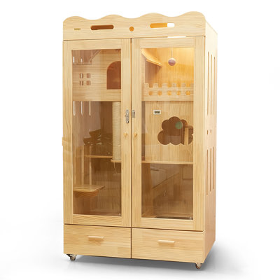 Rustic Style Solid Pine Cat House