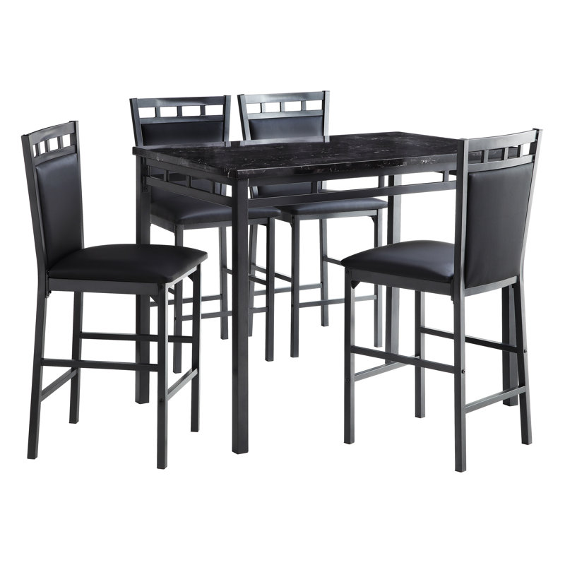 Bogard 4 - Person Marble Top Four Leg Dining Set