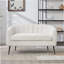 50.2-Inch Wide Chenille Upholstered Mini Loveseat With Channel Tufting And Metal Legs For Compact Spaces-1114051764